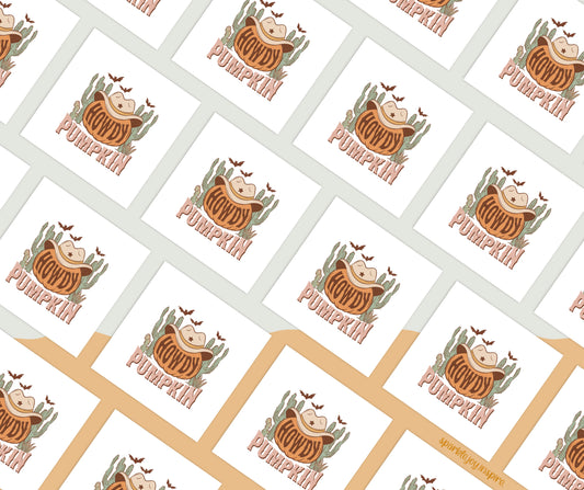 Howdy Pumpkin Howdy Western Halloween Sublimation Transfer Print