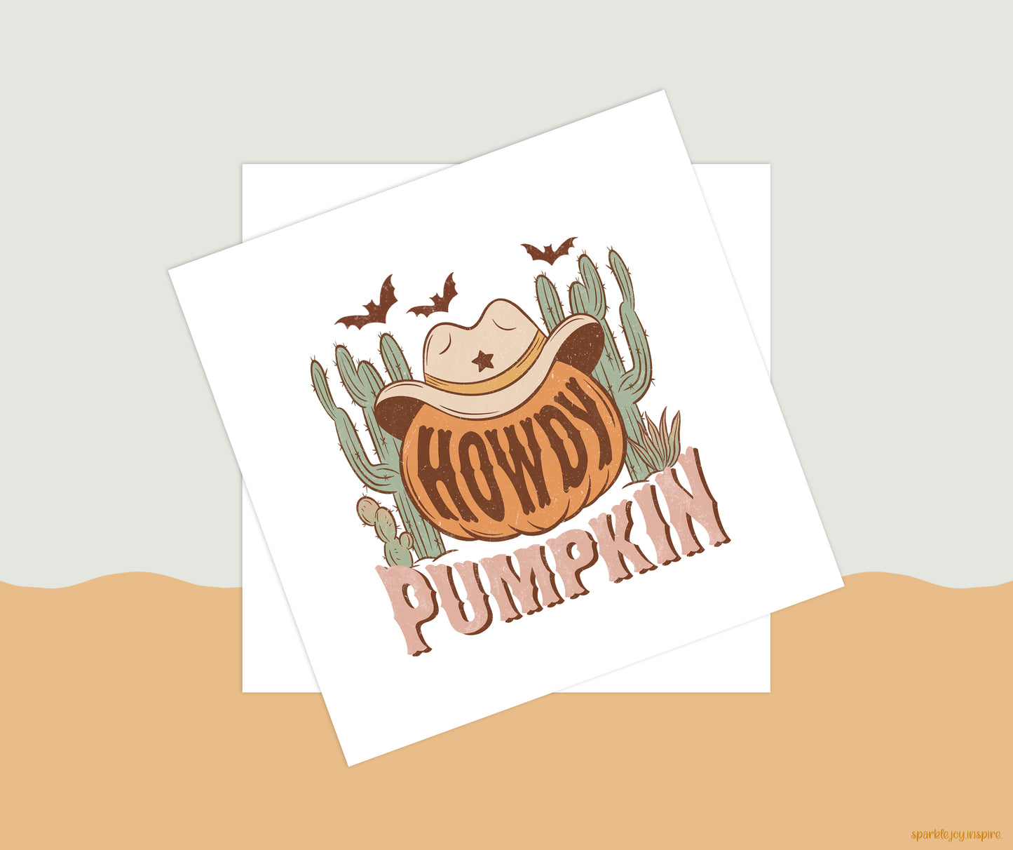 Howdy Pumpkin Howdy Western Halloween Sublimation Transfer Print