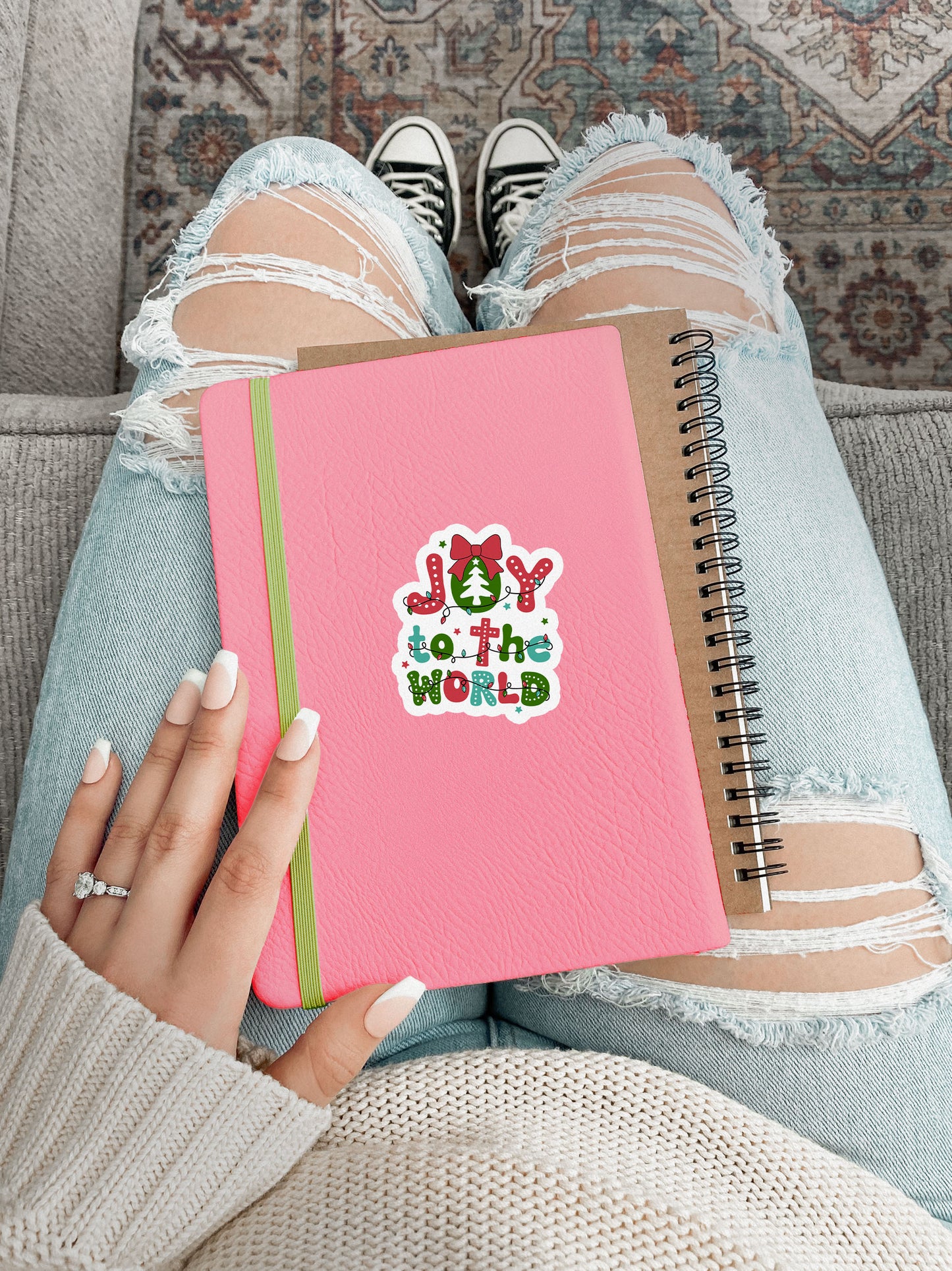 Joy To The World Boho Christmas Christian Jesus Sticker