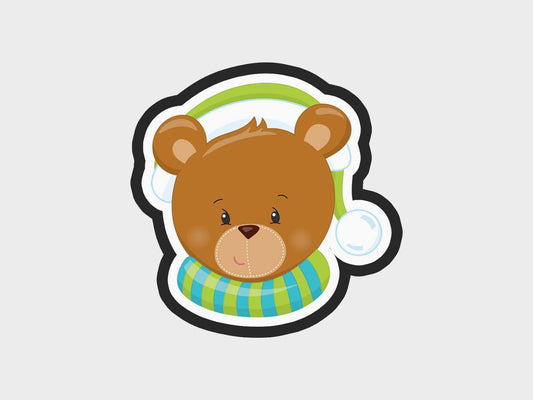 Teddy Bear Christmas Faces Cookie Cutter STL Files