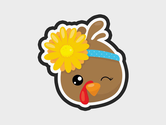 Flower Thanksgiving Turkey Faces Cookie Cutter STL Files