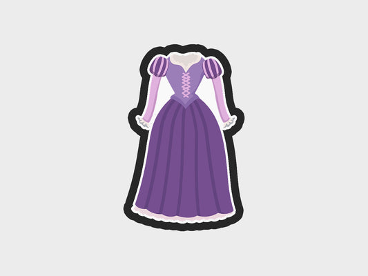 Magical Hair Inspired Princess Dress Cookie Cutter STL Files