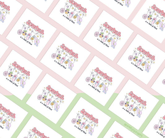 Summer Is A State Of Mind Groovy Summer Sublimation Transfer Print