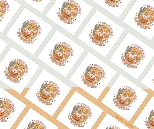 Stay Wild Cowgirl Howdy Western Halloween Sublimation Transfer Print