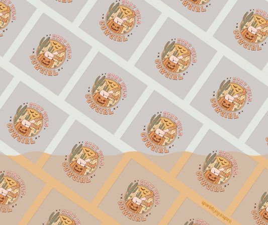 Stay Wild Cowgirl Howdy Western Halloween DTF Transfer Print