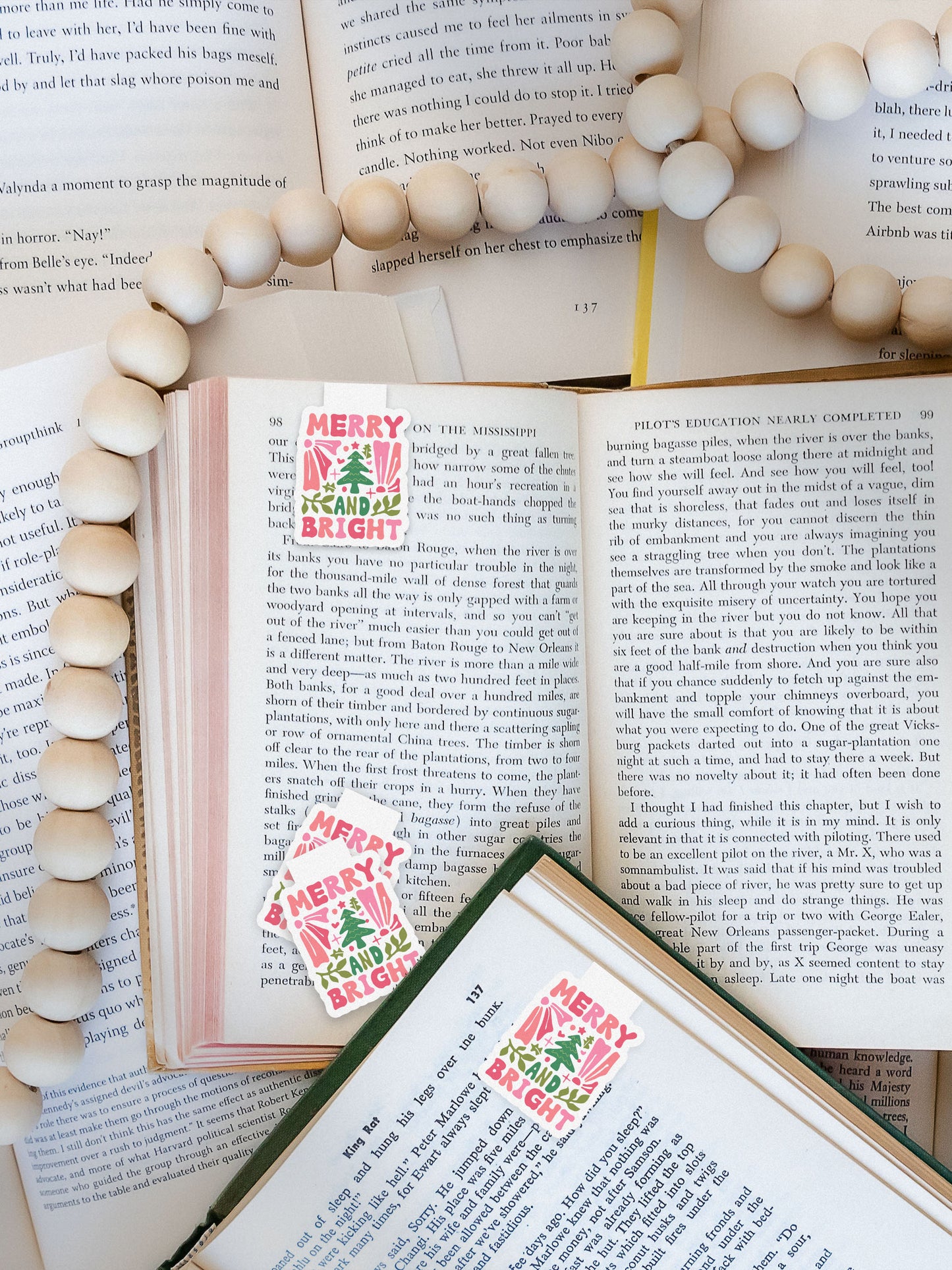 Merry & Bright Boho Christmas Christian Jesus Magnetic Bookmark