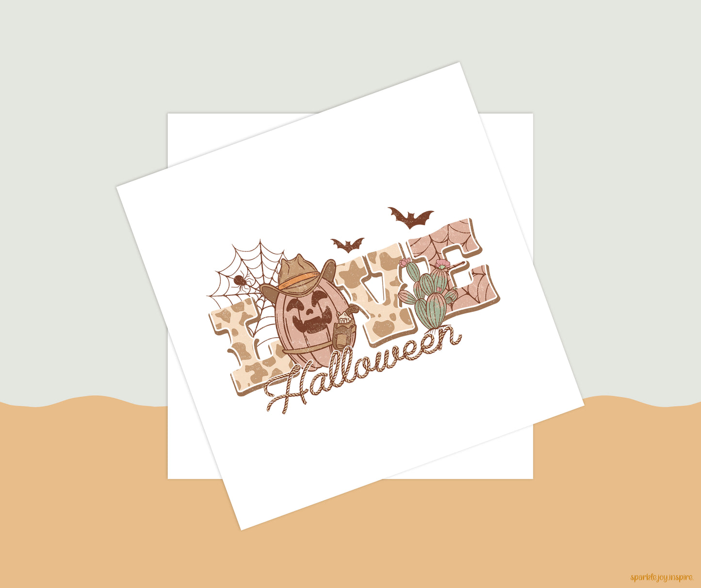 Love Halloween Howdy Western Halloween Sublimation Transfer Print