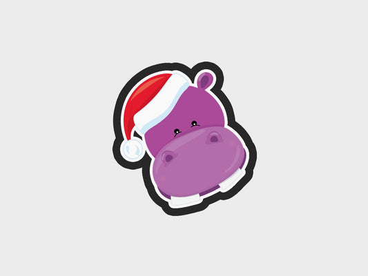Hippo Animal Faces Santa Edition Cookie Cutter STL Files