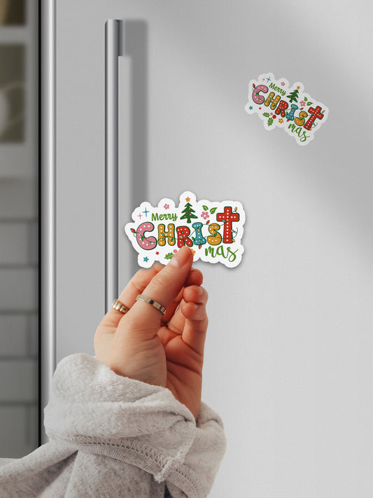 Merry Christ-mas Boho Christmas Christian Jesus Magnet