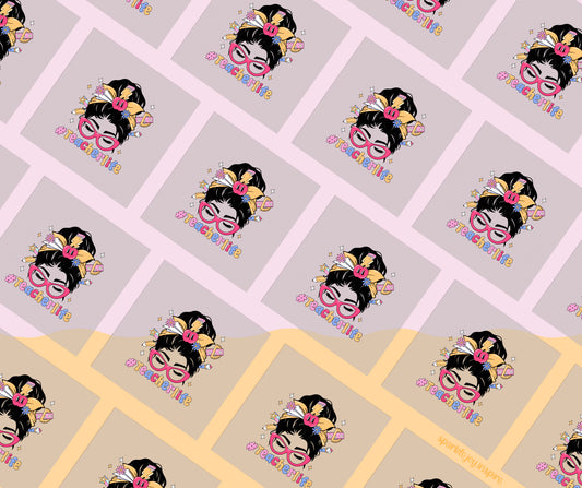 Hashtag Teacher Life Groovy Teacher DTF Transfer Print