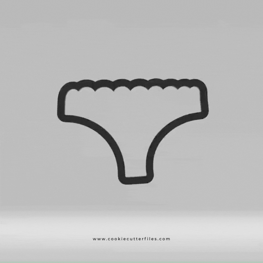 Cheeky Undies Bachelorette Red Lingerie Cookie Cutter STL Files
