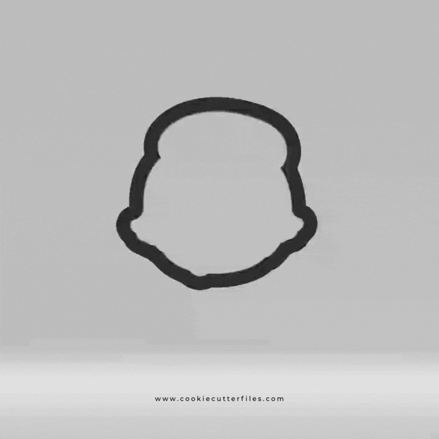 Bonnet Thanksgiving Turkey Faces Cookie Cutter STL Files