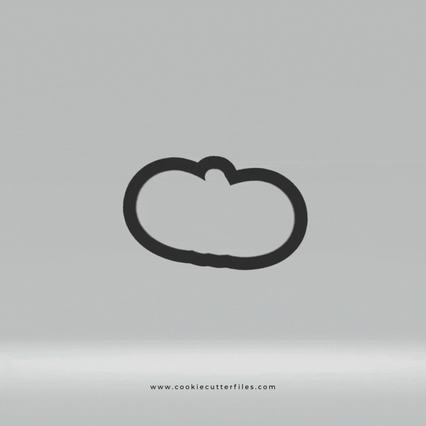 Pumpkin Long Fall Harvest Cookie Cutter STL Files