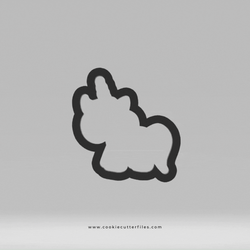 Unicorn Pretty Unicorn Pool Party Cookie Cutter STL Files