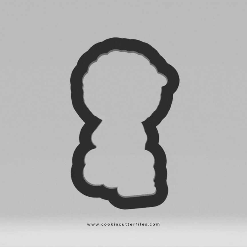 Holding Yarn Knitting Girl Cookie Cutter STL Files