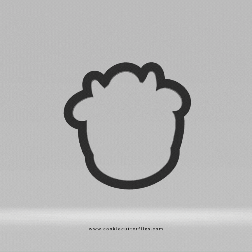 Cow Animal Face Cookie Cutter STL Files