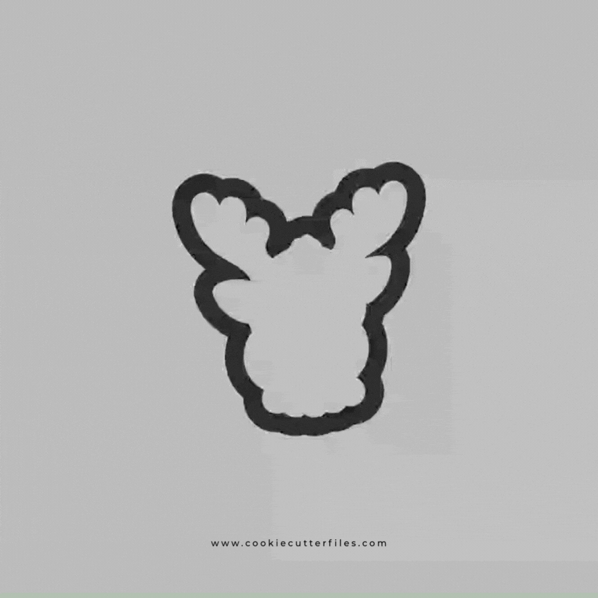 Reindeer Christmas Faces Cookie Cutter STL Files