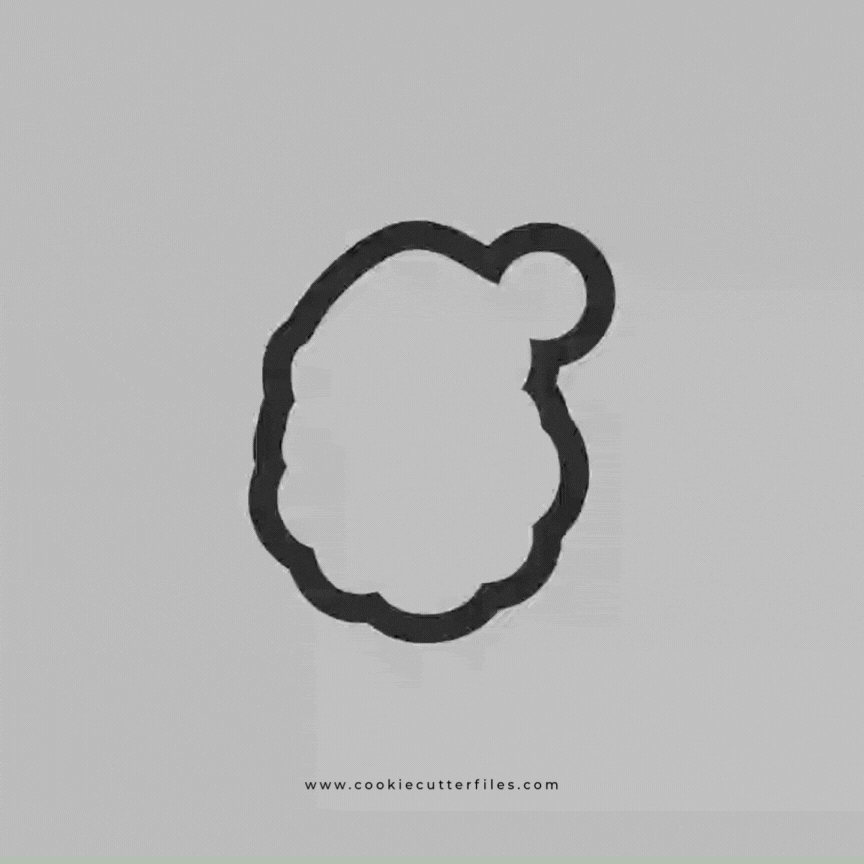 Santa Christmas Faces Cookie Cutter STL Files