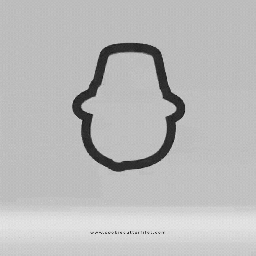Hat Thanksgiving Turkey Faces Cookie Cutter STL Files