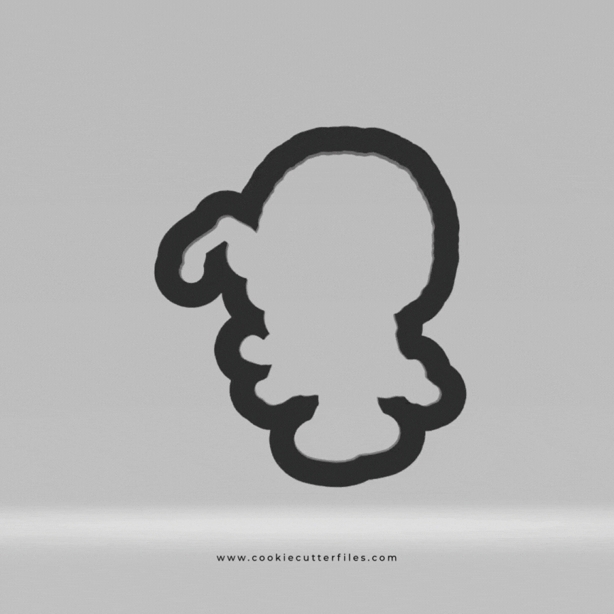 Girl Sitting Fishing Eskimo Kids Cookie Cutter STL Files