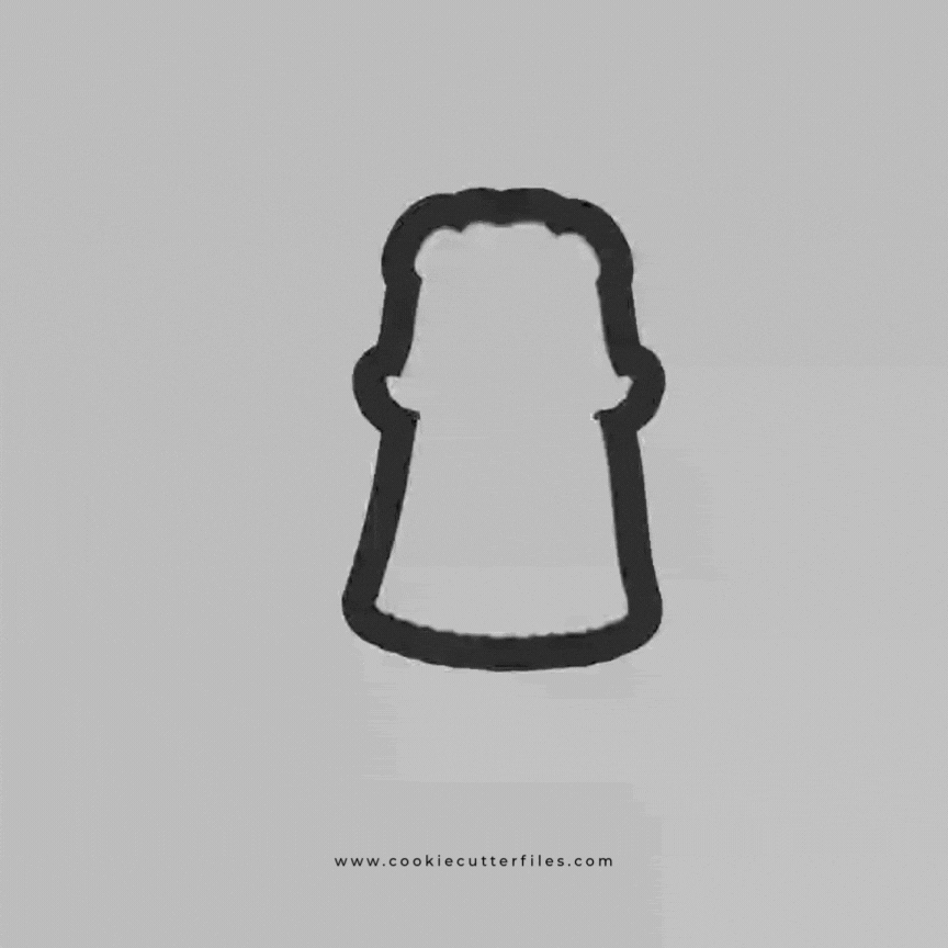 Magical Hair Inspired Princess Dress Cookie Cutter STL Files