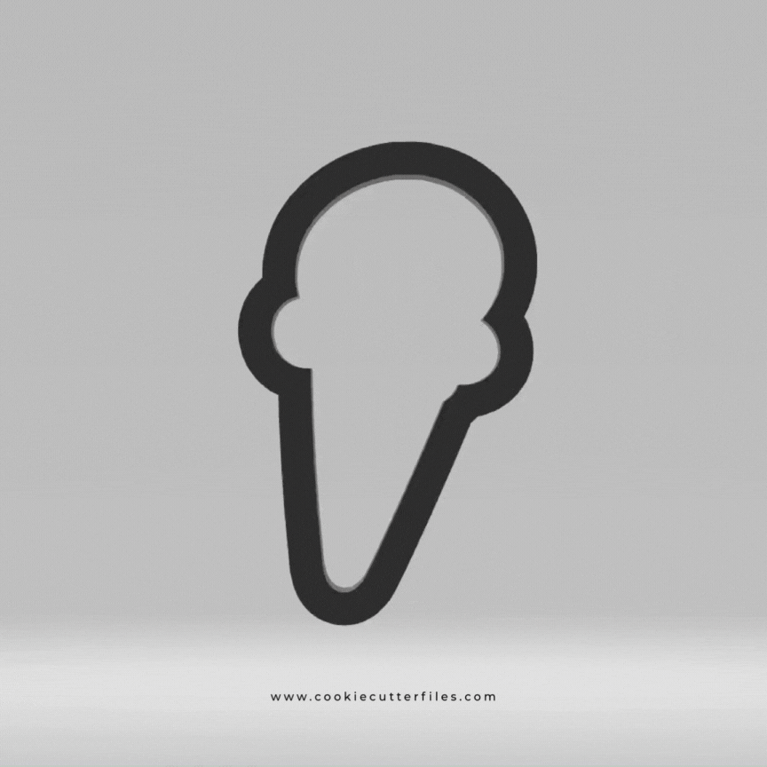Ice Cream Cone Backyard Bbq Cookie Cutter STL Files