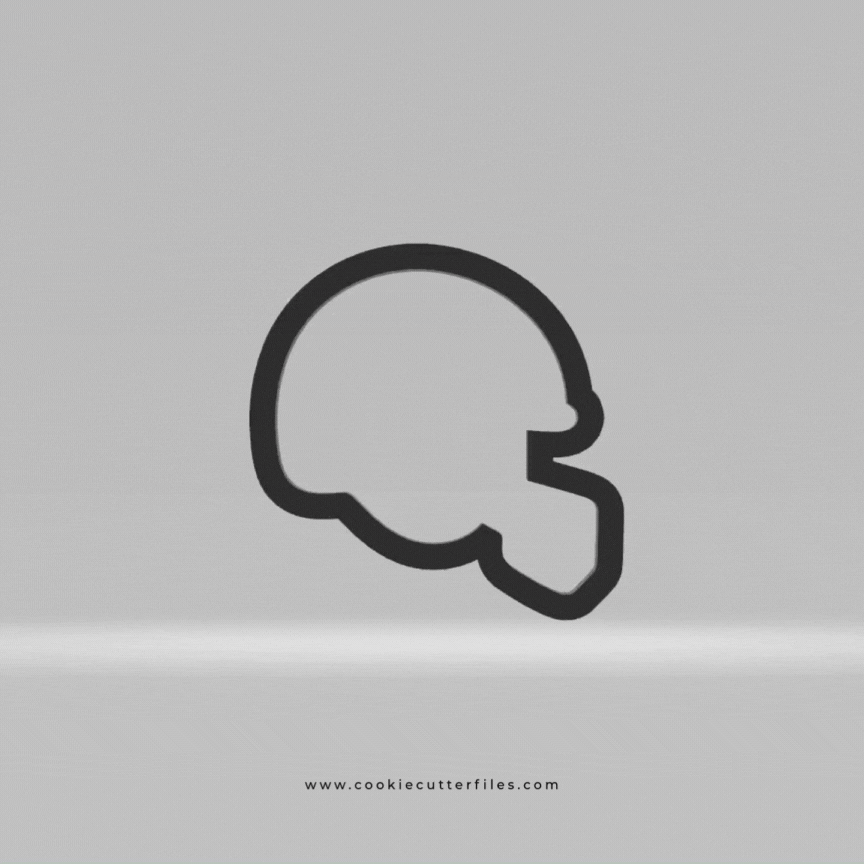 Helmet Super Bowl Party Cookie Cutter STL Files