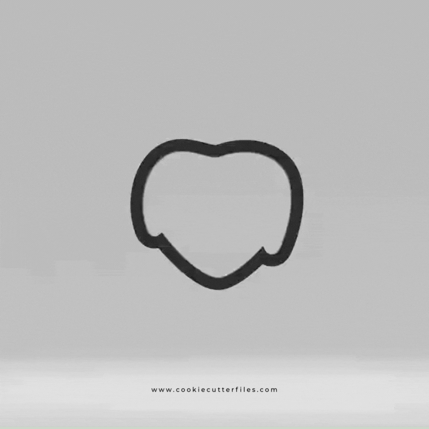 Poison Apple Halloween Hearts Cookie Cutter STL Files