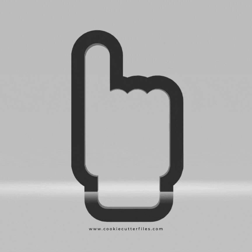 Foam Finger Super Bowl Party Cookie Cutter STL Files
