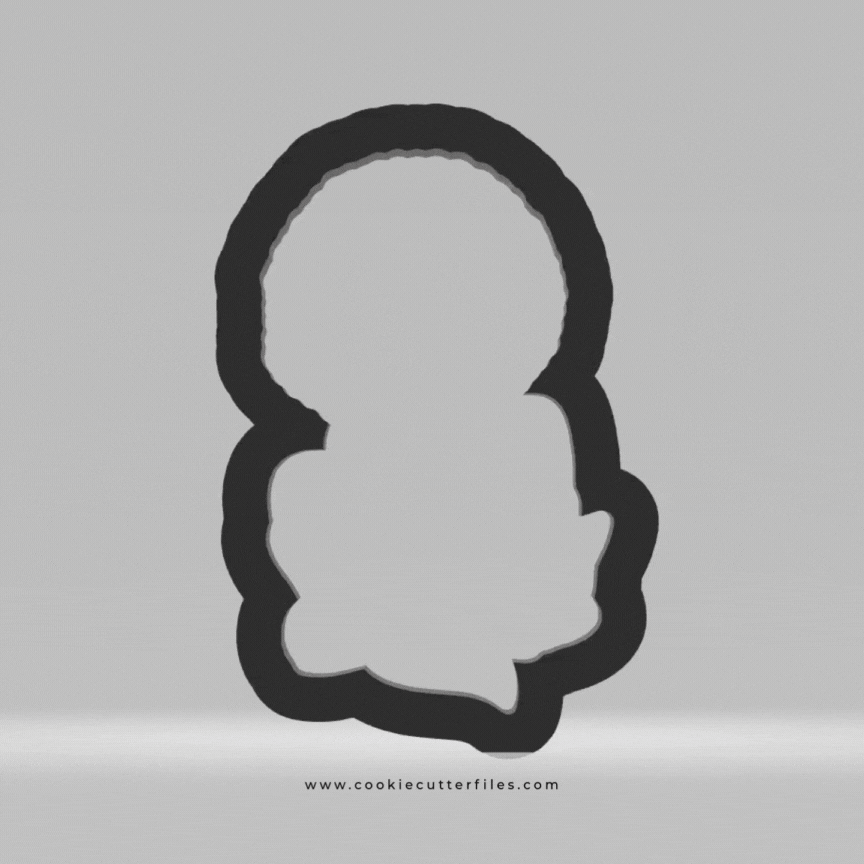 Boy Squatting Fox Eskimo Kids Cookie Cutter STL Files