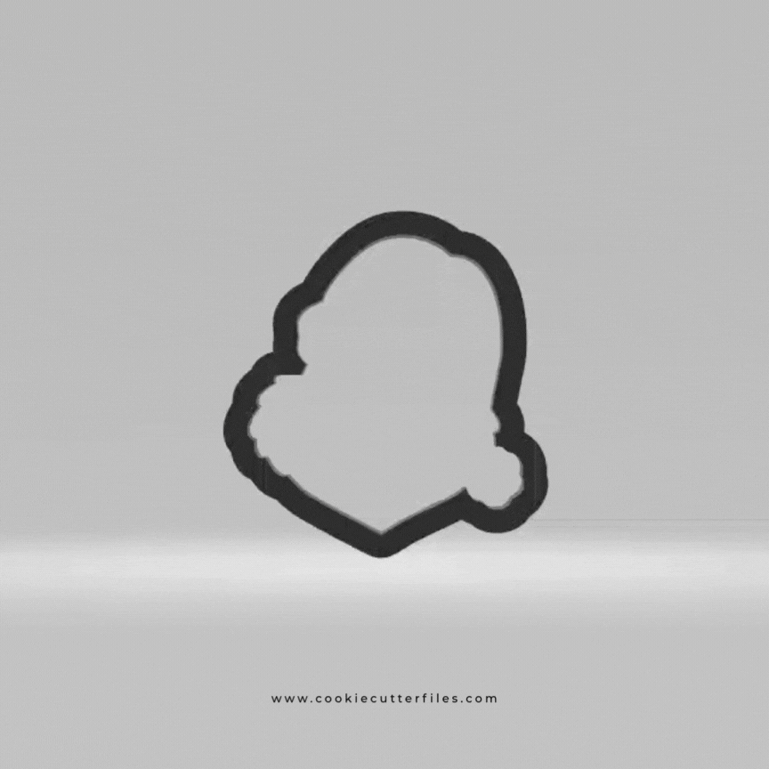Rounded Hat Grin Inspired Grinchymas Cookie Cutter STL Files