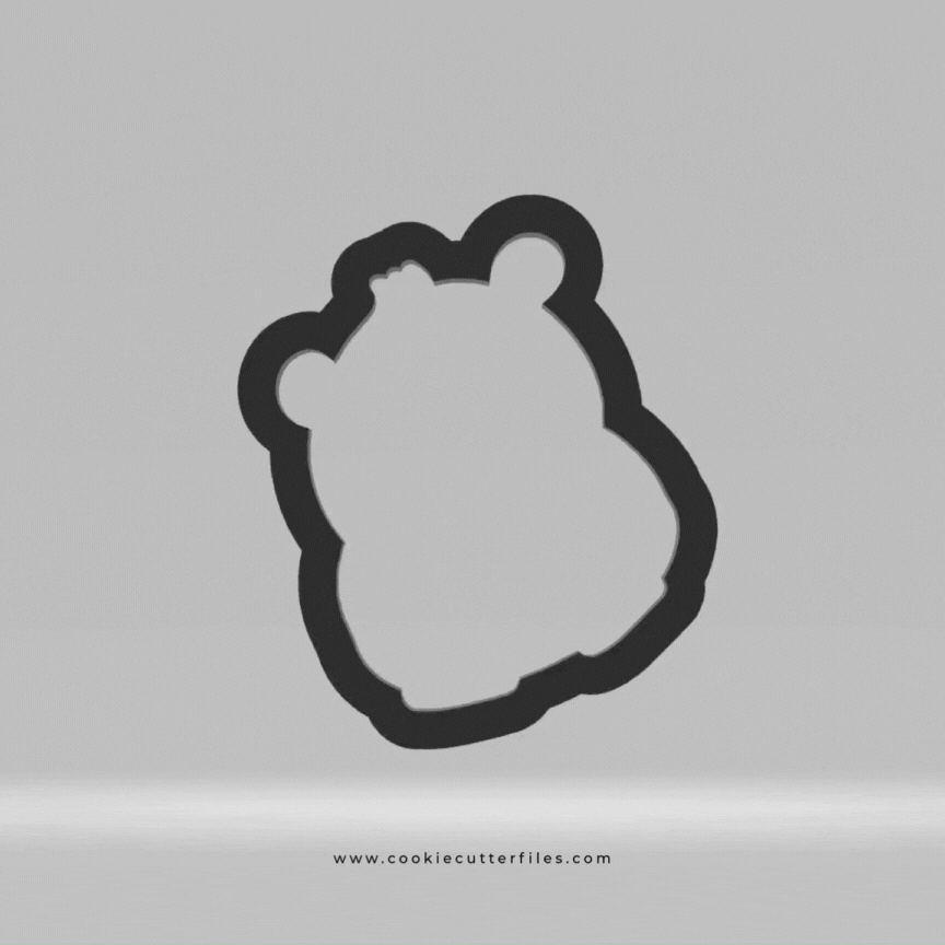 Hippo Animal Face Cookie Cutter STL Files