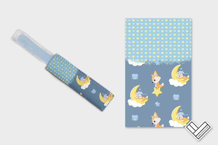 Baby Fox Blue 0302 Ice Pop Digital Sublimation Design