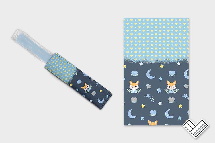 Baby Fox Blue 0304 Ice Pop Digital Sublimation Design