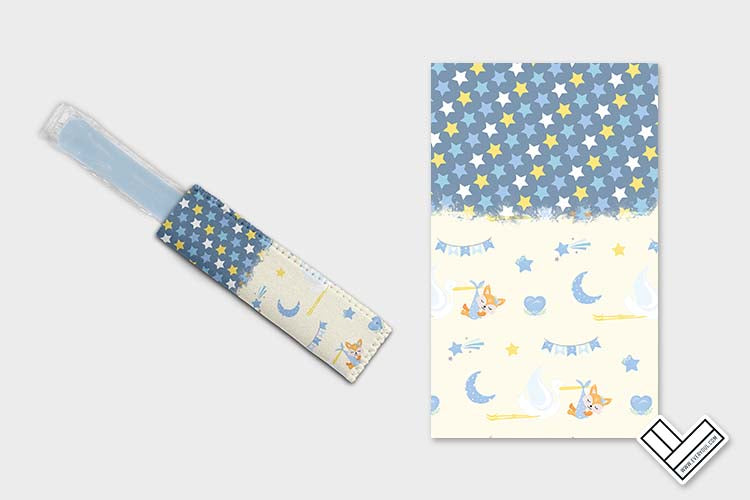 Baby Fox Blue 1112 Ice Pop Digital Sublimation Design
