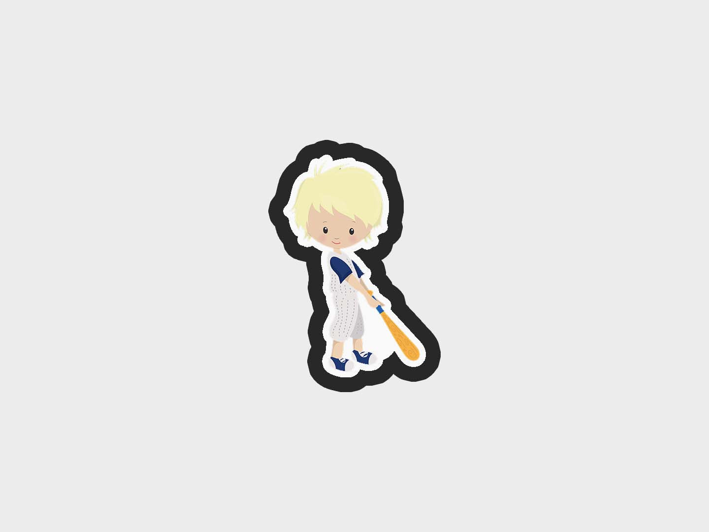 Batter Boy Baseball Kids Cookie Cutter STL Files