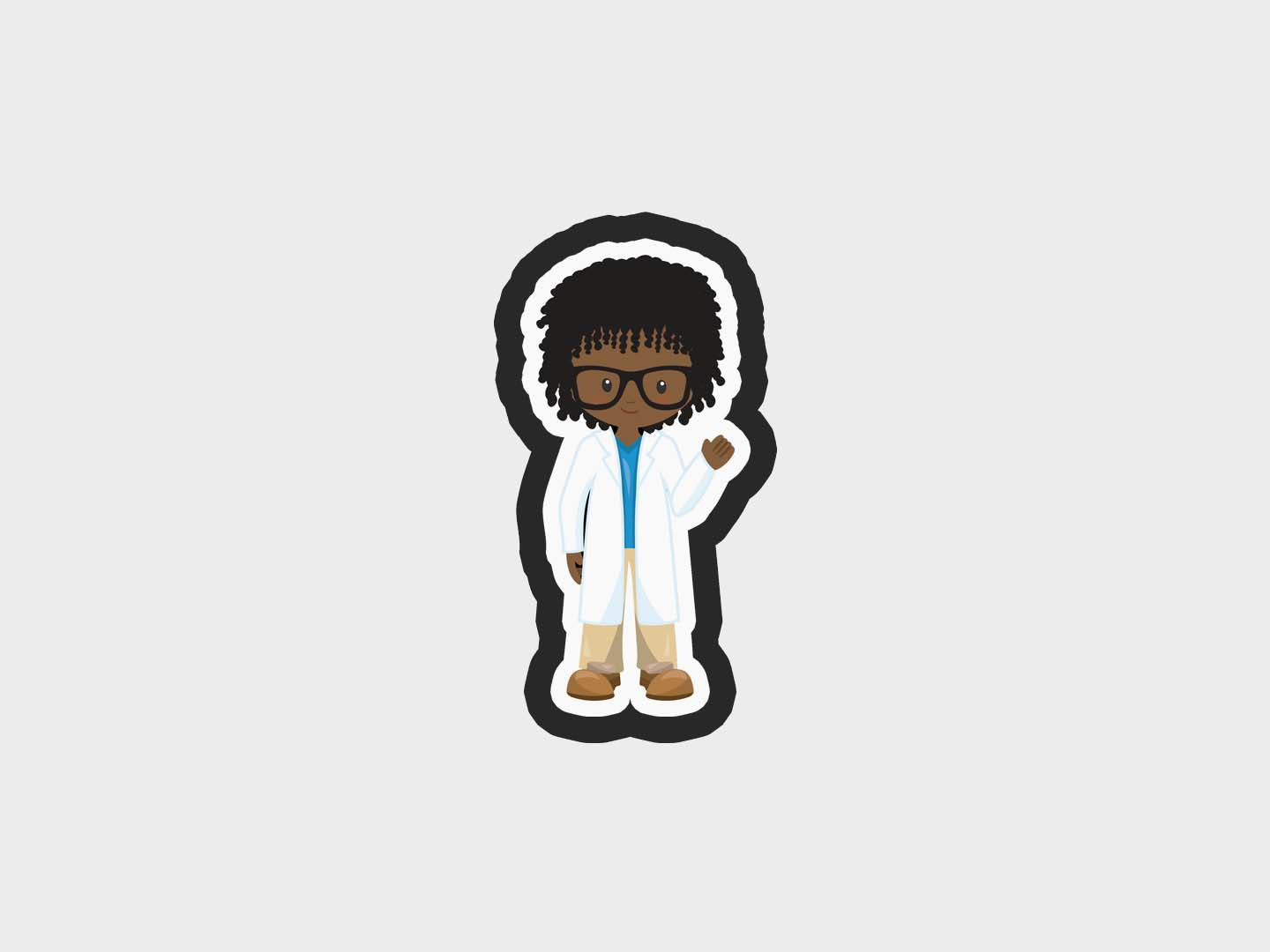 Boy Two Scientist Kids Cookie Cutter STL Files