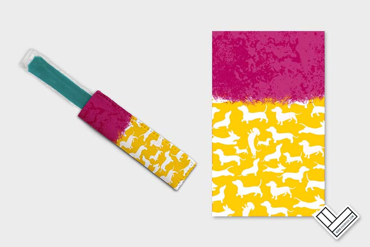 Dachshund Solid Pink Yellow Ice Pop Digital Sublimation Design