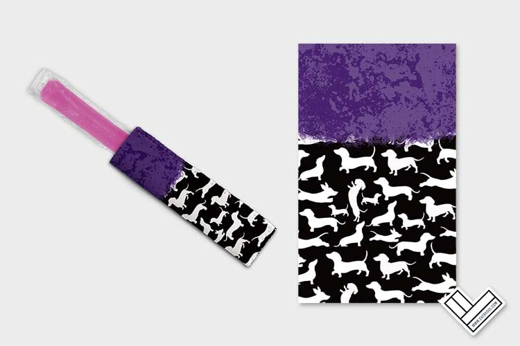 Dachshund Solid Purple Black Ice Pop Digital Sublimation Design