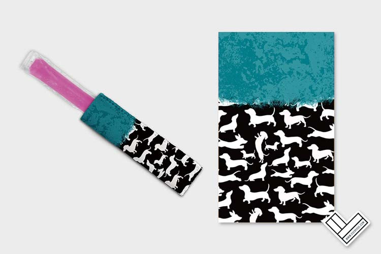 Dachshund Solid Teal Black Ice Pop Digital Sublimation Design
