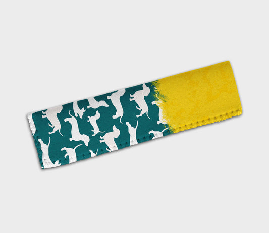 Dachshund Solid Yellow Teal Ice Pop Digital Sublimation Design