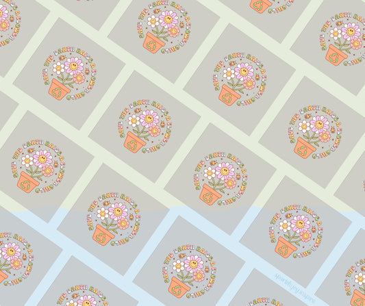 Save The Earth Raise A Flower Child Earth Day Vibes DTF Transfer Print