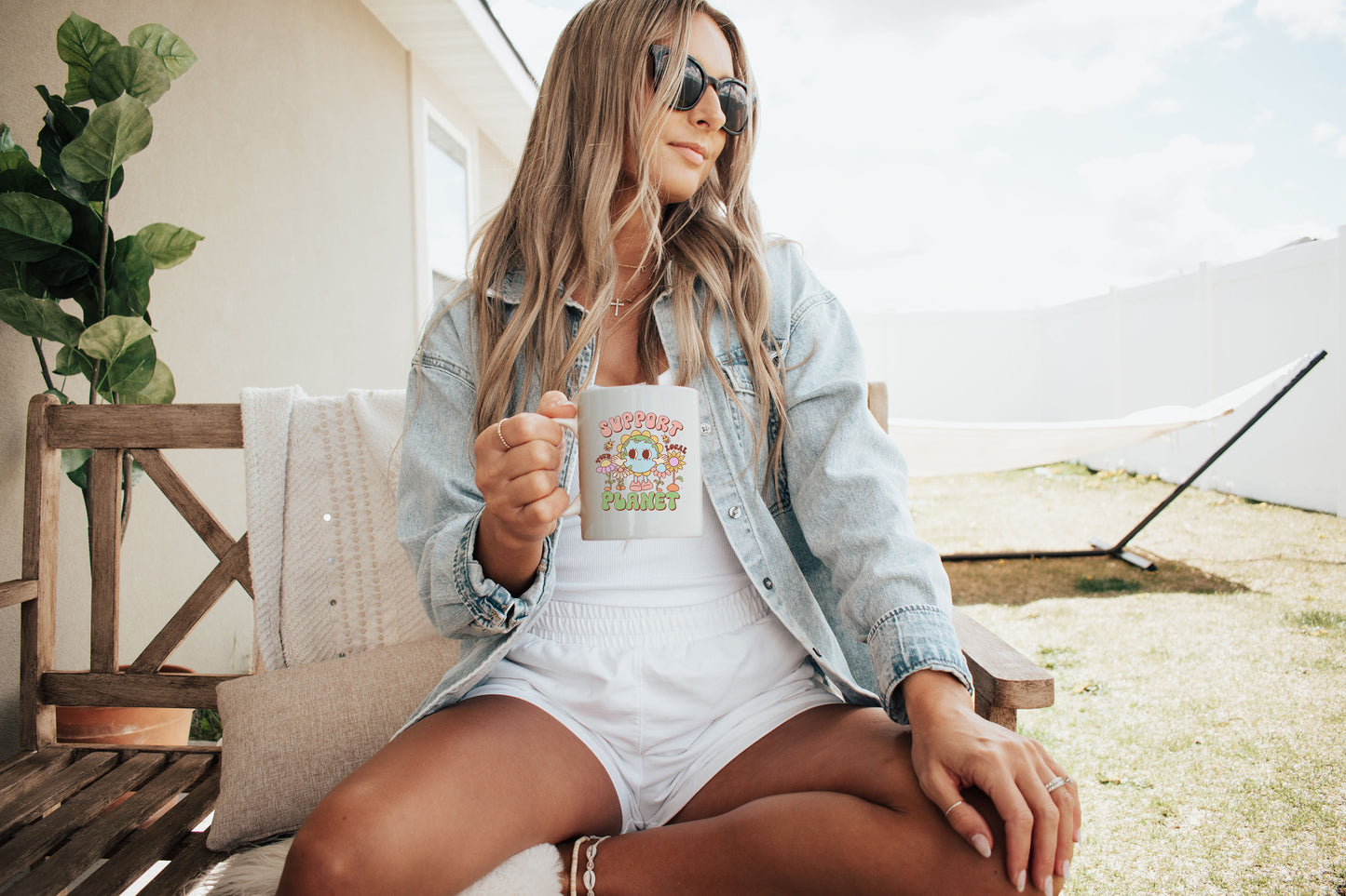 Support Your Local Planet Earth Day Vibes Sublimation Transfer Print