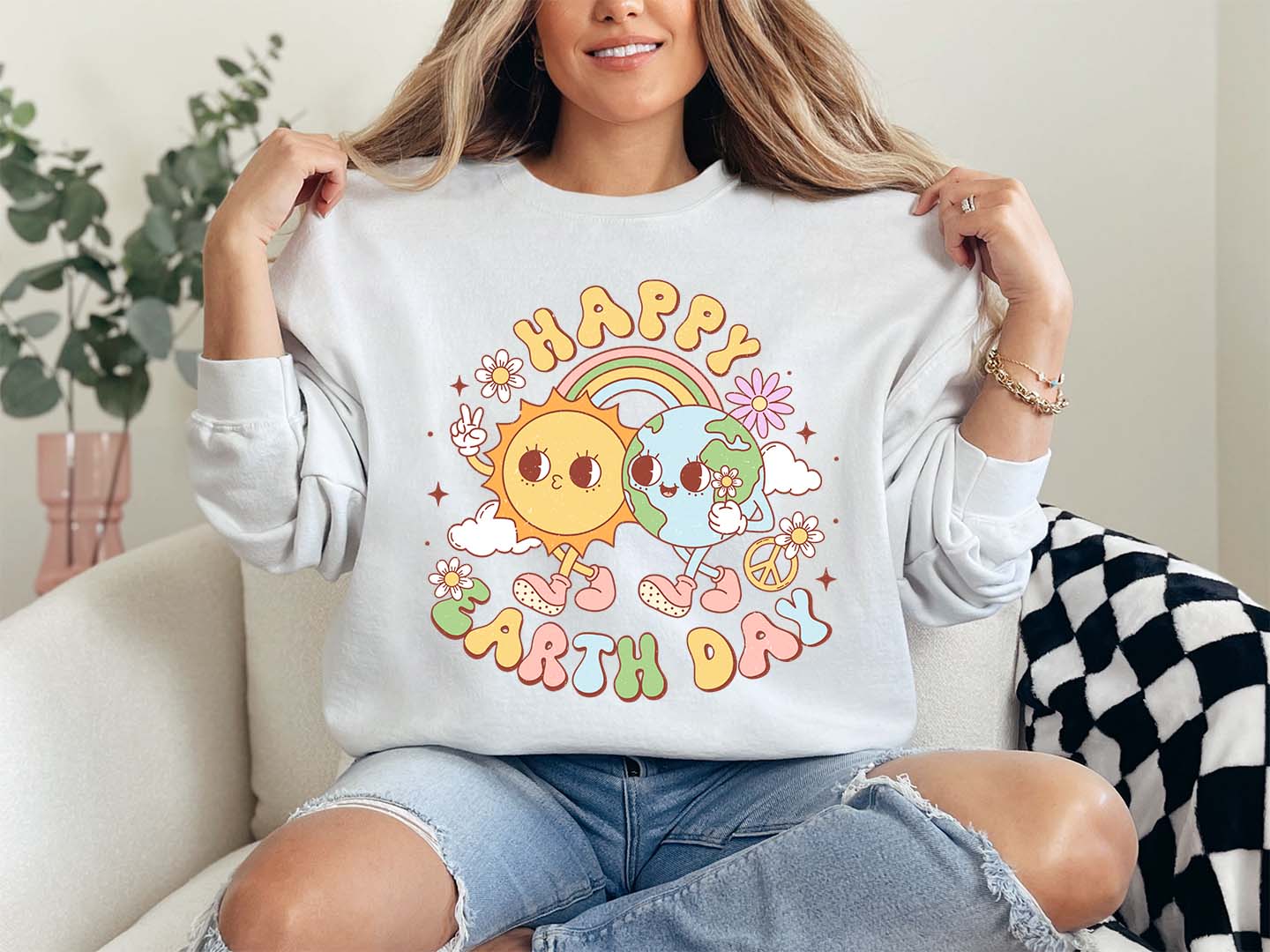Happy Earth Day Earth Day Vibes DTF Transfer Print