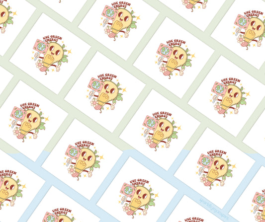 Use Green Energy Earth Day Vibes Sublimation Transfer Print