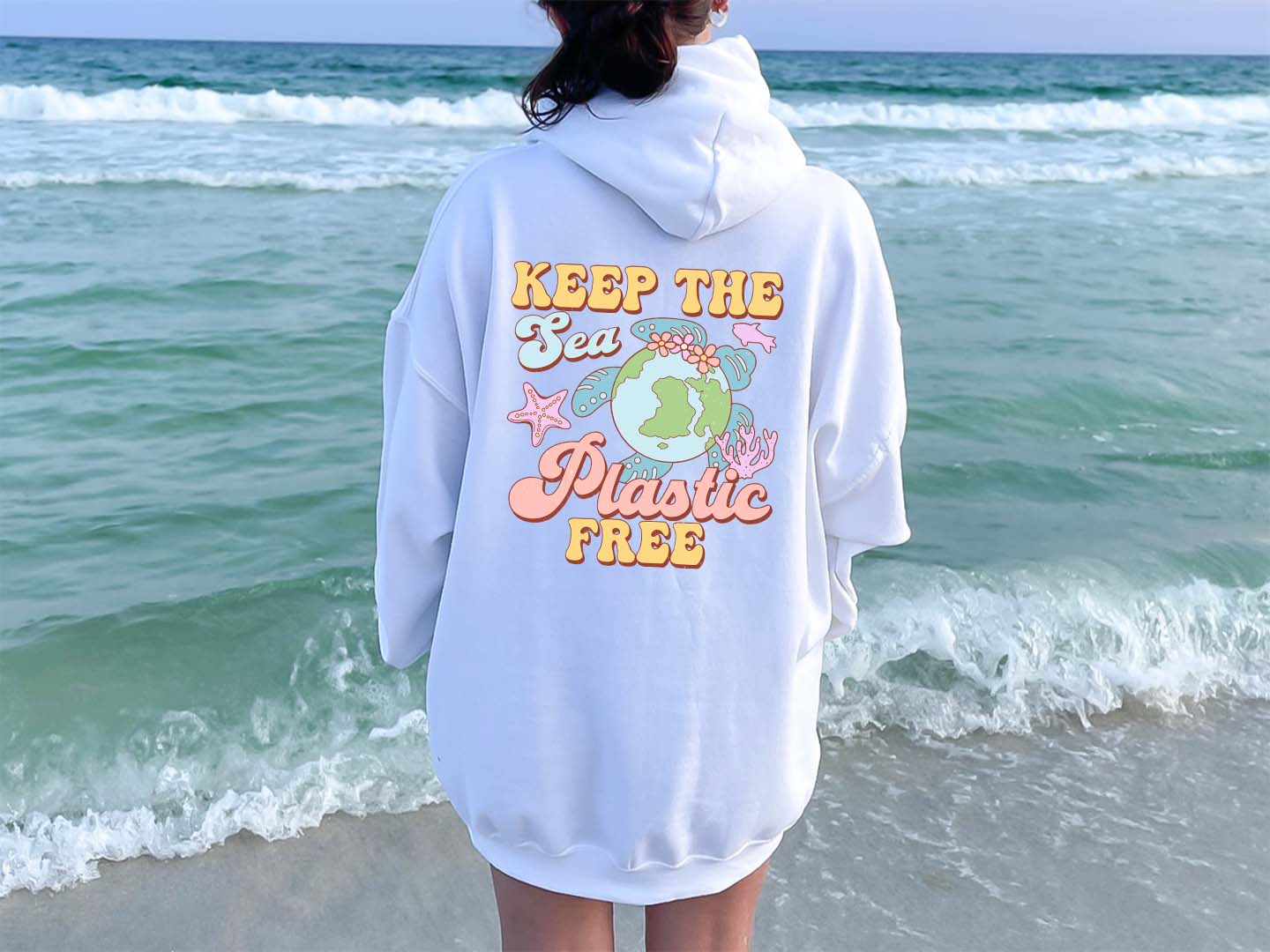 Keep The Sea Plastic Free Earth Day Vibes DTF Transfer Print