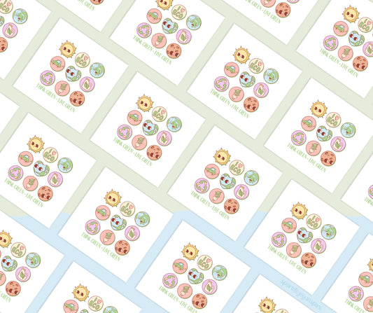 Think Green Live Green Earth Day Vibes Sublimation Transfer Print