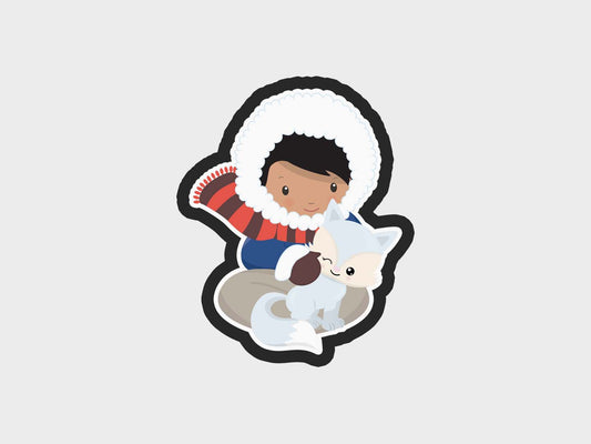 Boy Sitting Fox Eskimo Kids Cookie Cutter STL Files