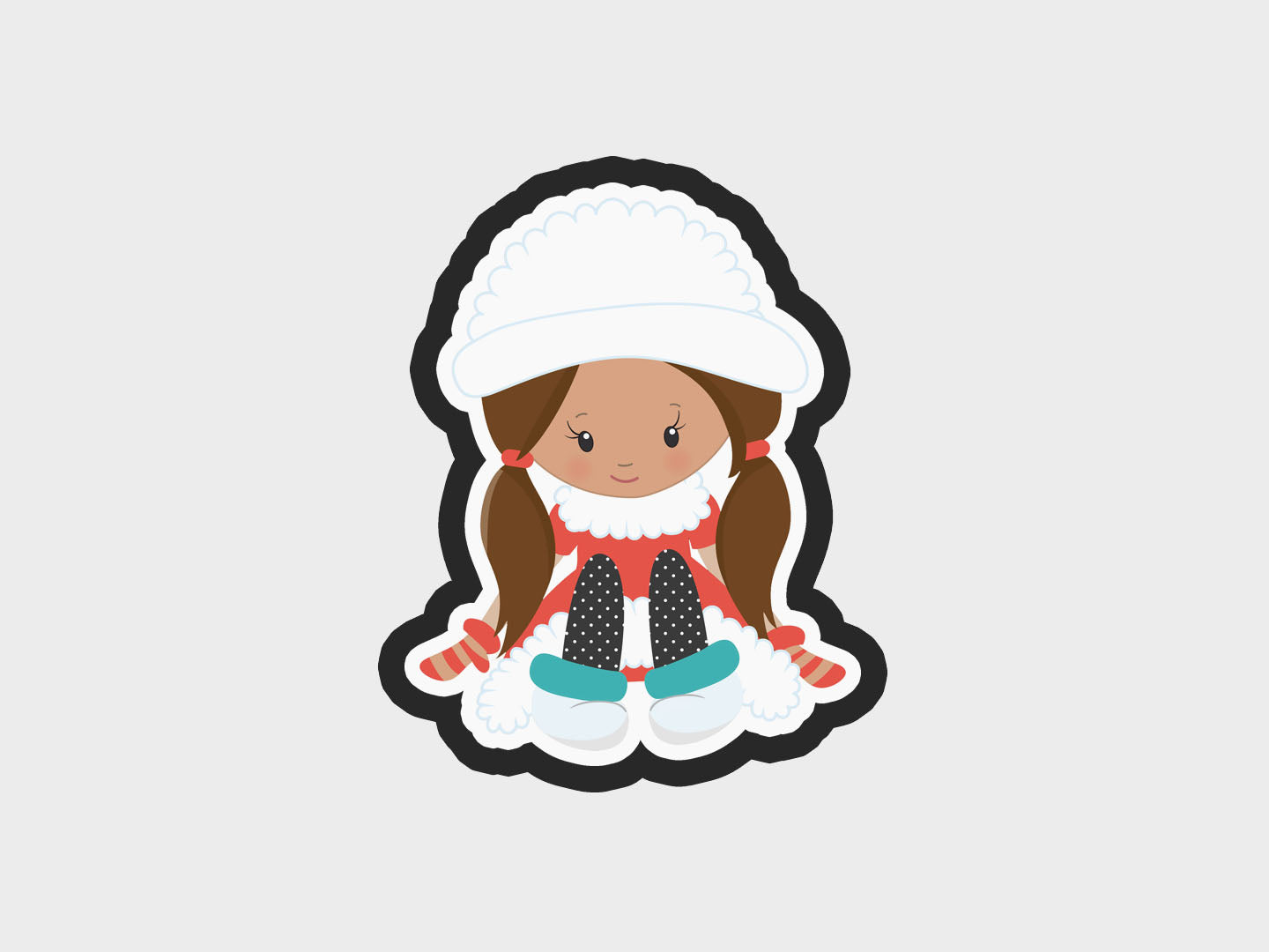 Girl Sitting Eskimo Kids Cookie Cutter STL Files