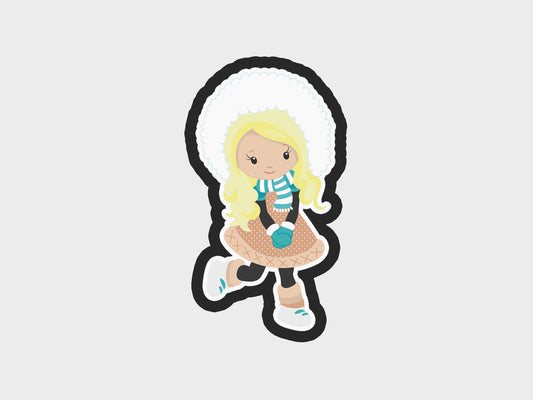 Girl Standing Foot Up Eskimo Kids Cookie Cutter STL Files